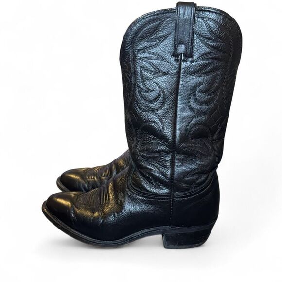 Durango Men’s Black Leather Classic genuine Western Cowboy Boots Size 9.5D - Picture 4 of 8